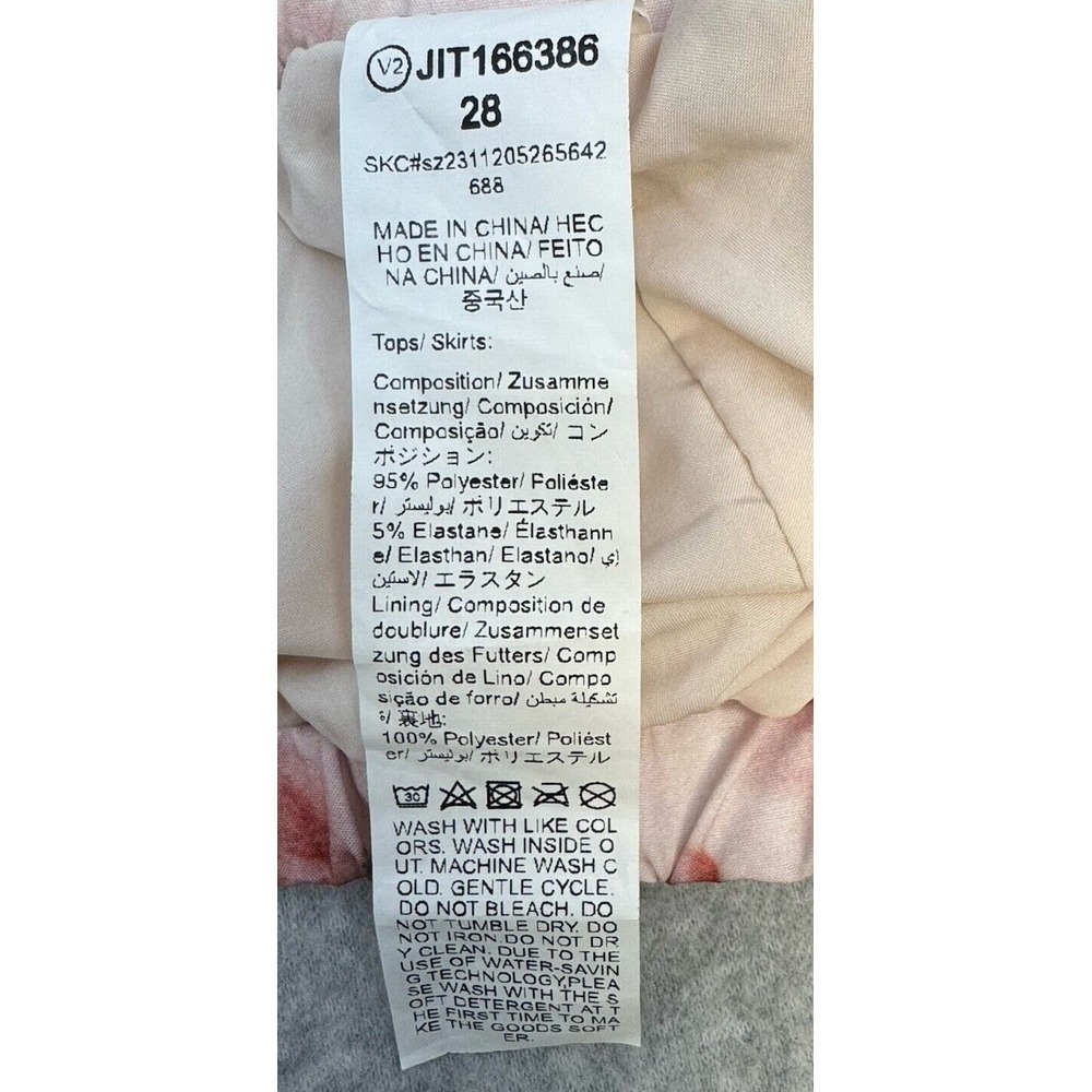 Pink Floral Skirt Womens Small Feminine Flowing Sheer Layer Over Satin Like Slip - Picture 10 of 10